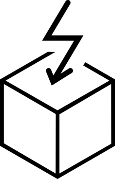Lightning Arrow On Cube Sticker Outline Svg File, Free Vectors File